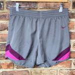 Nike Dri-Fit Gray Purple Pink Athletic Activewear Shorts Women's Size Medium Photo 0