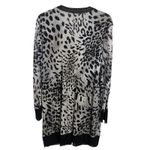 Chico's Chico’s Leopard Print Long Line Button Front Deep V Neck Cardigan Size 2 Large Photo 1