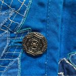 Chico's Chico’s Blue Ocean Coral Embroidered Appliqué Jacket Button Front Sea Life Photo 3
