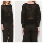 IRO Black Abby Linen Blend Crewneck Sweater Photo 1