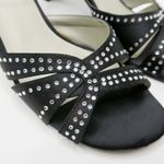 Metaphor Vintage Y2K Black Satin Rhinestone Heels Photo 4