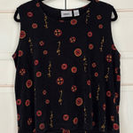 Chico's Chico’s Size 3 Travelers Black Tank Top Asian Print Size XL Travel Blouse Photo 0