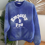 Madhappy Madhapoy BLUE TIE DYE MENTAL HEALTH‎ EMPATHY IS FREE CREWNECK size small Photo 0