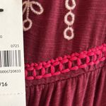 Lane Bryant Dress Maroon Red Embroidered Tie Waist Flutter Sleeve 14/16 (1X) NWT Photo 5