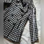 Sofia Cashmere Black and White Houndstooth Trench Coat Size 8 Photo 10