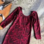 American Apparel  Red And Black Goth Floral Lace Print Bodycon Mini Dress Photo 1