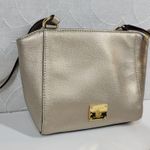 VTG Lauren RL Pebbled Cow Leather Purse 9.5" Rose Gold Silver Crossbody Bag Photo 3