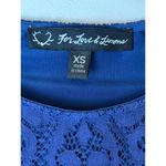For Love & Lemons  Shirt Women XS Blue Long Sleeve Midnight Lace‎ Crop Top Sexy Photo 6