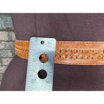 Liz Claiborne belt genuine leather brown braided skinny western Photo 6