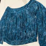 Free People Ginger Berry Sheer Top Burnout Velvet Women’s Medium Midnight Lagoon Photo 6
