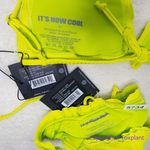 New! Set! It's Now Cool the frill tri eco neon lime rib bikini, size XL Green Photo 10