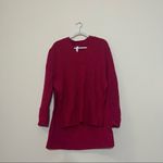 Athleta NWT Shasta V Neck Sweater Oversized Pink Wool Blend XS Photo 2