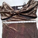 HALSTON Chloe Gown Maxi Dress in Sequins Espresso Brown Size 12 Photo 4