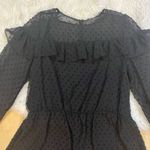 ZARA  Black Dotted Mesh Dress with Ruffles | XS Photo 6