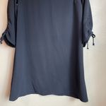 ZARA Dress Size Small Black Choker 3/4 Sleeve Loose Fit Career Office Siren Soft Photo 3