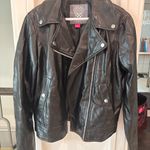 Vince Camuto Black Faux Leather Moto Jacket Size Medium Photo 1
