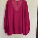 Chico's  Black Label Pink V-Neck Vented Metallic Pullover Long Sleeves XL‎ Tunic Photo 8
