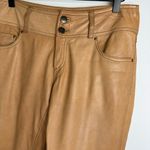 Cache Vtg  Lamb Leather Pants Sz 6 Tan Brown Straight Leg Boot Photo 5