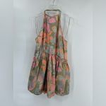 Free People  Sz medium Deserted Island Mini Dress Rainforest Floral Tie Rope Photo 1