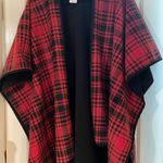 Woolrich  Red and Black Plaid Women's Cape Shrug poncho One Size Soft CabinCore Photo 0