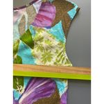 Jams World Turquoise Purple Green Flower Song Print Sleeveless Dress Size Small Photo 6