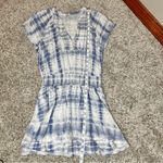 Rails Karla V-Neck Smocked Short Sleeve Mini Dress in Coast Blue Tie Dye Medium Photo 11