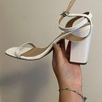 Lulus Ivory Satin Ankle Strap Heels Photo 0