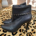 Michael Kors Black Leather high heeled ankle boots booties 8 w zipper Photo 0