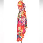 Jealous Tomato  Tropical Hawaiian Floral Off Shoulder Ruffle Midi Dress Size M Photo 4