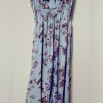 Don't Ask Why Don’t Ask Why Bohemian Blue & Brown Floral High Low Flowy Dress! Photo 1