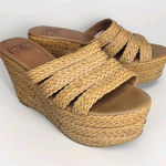 Lucky Brand Havana Platform Wedge Natural Woven Sandals Shoes Size 10 Photo 0
