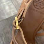 Tory Burch  Nadia brown woven leather logo detail huarache sandals heels 9.5 Photo 5
