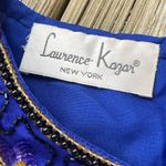 Laurence Kazar Vintage Royal Blue Beaded 100% Silk Evening Blouse Size M Photo 7