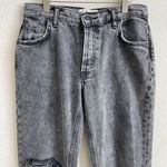 Free People Bottlerocket Grey Maggie Mid Rise Distressed Edgy Straight Leg Jeans Photo 4