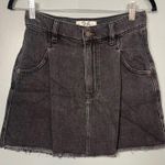 We The Free  Denim Mini Skirt Pleated Cut-Off Black Size 26/ US 2 Photo 0