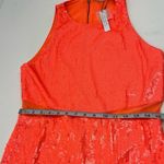 Alice + Olivia  Cara Sleeveless Coral Orange Sequin Mini Dress SZ 14 Back Zip NEW Photo 9