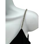 Jump VTG 90s Black Velvet Rhinestone Strap Slip Dress Artsy Minimalist 7/8 Y2K Photo 2