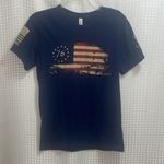 Bella Canvas Nine Line Liberty Tyranny Graphic Tee Small Navy USA Flag Photo 0