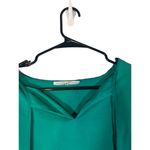 Violet+Claire  Green Long Bell Sleeve V-Neck Dressy Blouse Women Sz L Photo 2