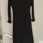 Chetta B Vintage Sherrie Bloom Menswear Pinstripe Dress Collared Wrap Midi Boss Photo 7