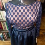 Eliza J  blue polka dot lace layered 14W elegant midi dress Photo 1