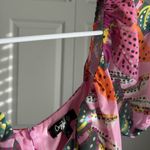 Floral Pink Mini Dress with Ruffle Hem Size M Photo 3