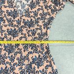 J.Crew  Floral V-Neck Tie Waist Wrap Blouse Top Women's Size 4 Pink Navy Blue Photo 9