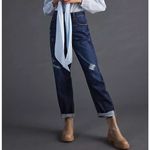 Pilcro Anthropologie The Bow Boyfriend Dark Wash Distressed Jean Size 30 Photo 1