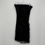 Fairweather 90s Vintage Black Strapless Glitter Ruffle Mini Dress Party Medium Photo 1