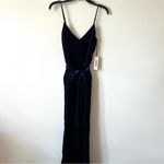 L'Agence  Navy Jaelyn Velvet Jumpsuit blue size 0 viscose silk C6 Photo 2