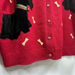 Red Scottie Dog Pattern Sweater 3x button down plaid cardigan bell Photo 10