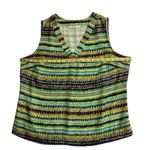 Sejour Women's Size 14W Top Blouse Sleeveless Green Chiffon Work Office Chic‎ Photo 6