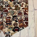 Vintage Christmas Teddy Bear Tapestry Embroidered Vest L/XL Brown Photo 5