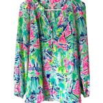 Lilly Pulitzer Elsa Silk Blouse Salt In the Air Sailboat Print size medium Photo 1